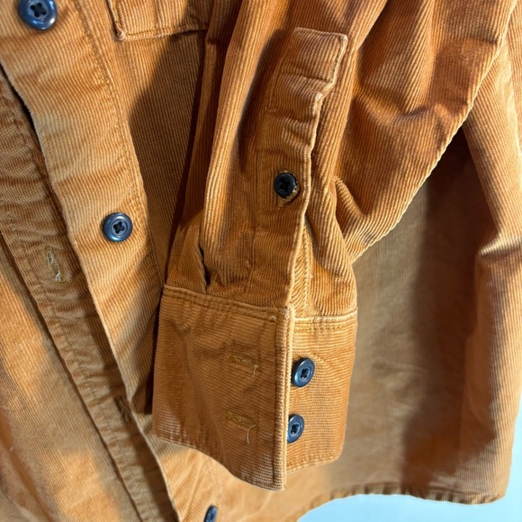 EVERLANE Sz M Corduroy Shirt Patch Pockets Buttoned Tulip Rounded Hem Shacket - Picture 5 of 10